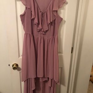 Purple high low chiffon dress